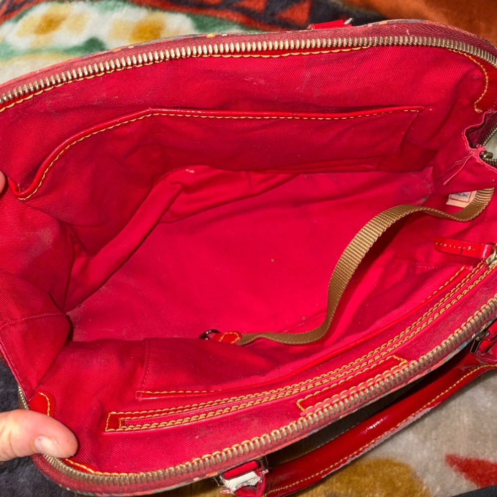 Red plaid Dooney & Burke handbag - Picture 3 of 8